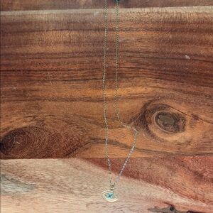 14 karat gold evil eye necklace 16-18 inch chain